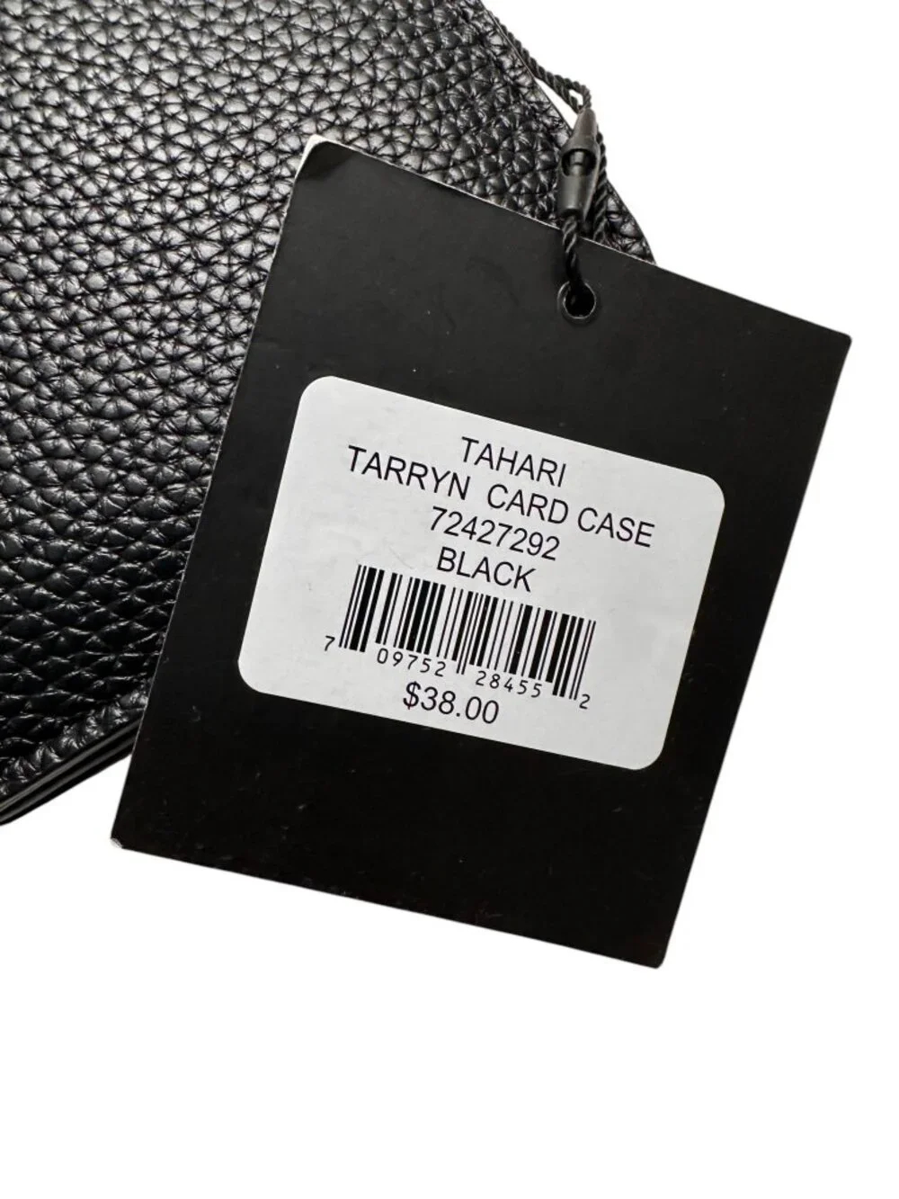 NEW Tahari Black Pebbled Leather Tarryn Small Card Holder Wallet